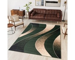 Tapiso Dream Vloerkleed Groen Modern Golven Woonkamer Tapijt Maat- 160x230