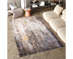 Tapiso Flannel Printed Vloerkleed Modern Abstract Antislip Wasbaar Tapijt Maat- 200x300