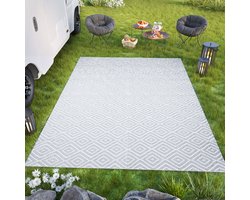 Tapiso Ibiza Buitenkleed Lichtgrijs Outdoor Buitenmat Picknick Maat- 120x180