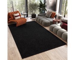 Tapiso Noyan Vloerkleed Antraciet Antislip Waasbaar Laagpolig Tapijt Maat- 200x300