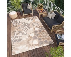 Tapiso Patio Beige Tuintapijt Buitenkleed Buiten Outdoor Modern Maat- 200x300