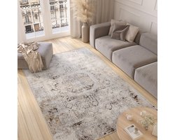 Tapiso Valley Vloerkleed Grijs Vintage Woonkamer Tapijt Maat- 120x180