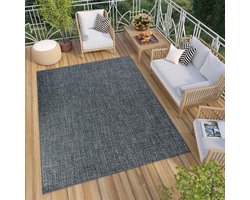 Tapiso Verano Vloerkleed Grijs Blauw Indoor Outdoor Terras Tapijt Maat- 200x290