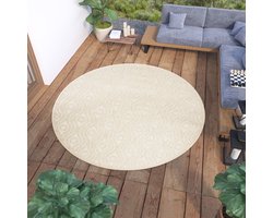 Tapiso Viera Rond Tuintapijt Buiten Binnen Indoor Outdoor Vloerkleed Maat- 120x120