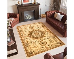 Tapiso Yesemek Vloerkleed Beige Perzisch Oriental Tapijt Maat- 200x300