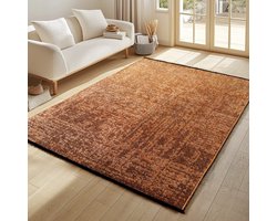 TapisTrend Designer tapijt Bronzen 120x170 cm Binnenkleed, gemarmerd patroon, katoen chenille, plat geweven