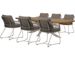Taranto Lido dining tuinset 240x110xH75 cm 7 delig sand