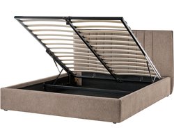 TARASCON - Tweepersoonsbed - Taupe - 160 x 200 cm - Polyester