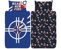 Target Shooter dekbedovertrek - Doelwit - Nerf - Darts - Target - Ready I Am Fire - eenpersoons met 1 kussensloop