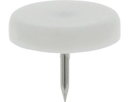 TARROX Meubelglijder Kunststof Spijkerbaar rond wit Ø 20 mm, 16 stuks
