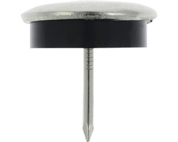 TARROX Meubelglijder Metaal Spijkerbaar rond chroom Ø 22 mm, 16 stuks