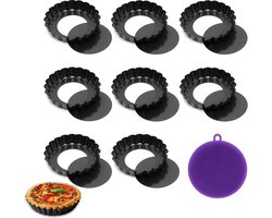 Tart Blikken Niet Plakken Losse Basis Mini Gecanneleerd Bakken 10 cm Quiche Pie Tartlet Koolstofstaal tartelette vormen