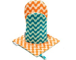 Tarta Gelatina ovenwant & pannenlap set - oranje/groen
