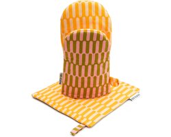 Tarta Gelatina ovenwant & pannenlap set - roze/geel