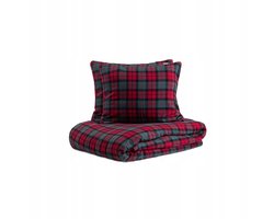 Tartan Flanellen Dekbedovertrek Rood Geruit 160x200 + 2x 50x60 cm