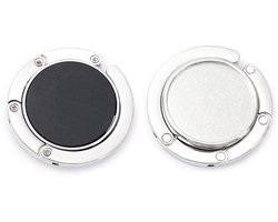 Tashanger Tafel - 2 stuks - Uitvouwbare tassenhanger - Draagbare Tassenhaak - Tassenhaak - Met anti-slip pad - voor Tafel of Bureau - Zilver