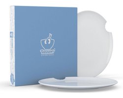 Tassen set van 2 diner borden met hap eruit 28 cm - 74