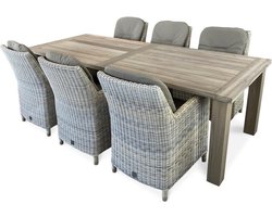 Taste by 4 Seasons Louvre tuinset 240cm - Indigo tuinstoelen- 6 persoons wicker tuinset