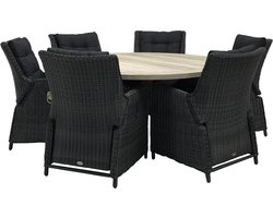 Taste by 4 Seasons Louvre tuintafel met 6x Riva verstelbare tuinstoel