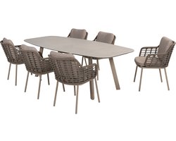 Taste by 4 Seasons Puglia tuinset 7-delig - Manolo tuintafel 240x103 cm - printed ceramic latte