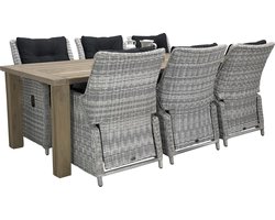 Taste by 4 Seasons tuinset - Louvre teak tuintafel - Riva verstelbare tuinstoelen