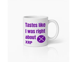 Tastes Like I Was Right About XRP Mok 330ml – Grappige Crypto Koffiebeker – Perfect Cadeau voor Cryptohandelaren & Fans