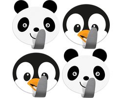 Tatkraft FRIENDS - Vrolijke Zelfklevende Kinder Ophanghaak Set - Wandhaakje - Kinderkapstok - Wand Ophang Haak Kapstok Muurhaak - Deurhaak Zelfklevend - Extra Sterk Tot 5 KG - Set Van 4 Stuks