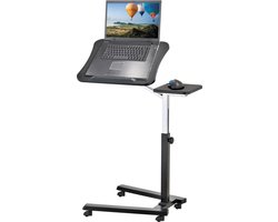 Tatkraft JOY - Ergonomische Laptoptafel - Bedtafel - Met Muismat - Laptoptafel Op Wielen - Verstelbare Laptoptafel - Notebook Standaard Houder - Zwart