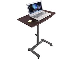 Tatkraft SALUTE - Ergonomische Laptoptafel Op Wielen - Verstelbaar - Groot Tafelblad - Zwart