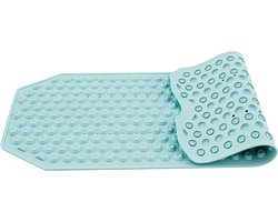 Tatkraft SECURE - XXL Antislipmat Badkuip Mat - Antislip Badkamer Badmat Met 153 Zuignappen - Rechthoekige Anti Slip Veiligheidsmat Voor In Bad - Badtapijt Toilet Mat - Schimmelbestendig - Veiligheidsmat - Rubber - Badkamermat  103x40 CM - Blauw