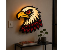 Tattoo Eagle Lightbox – LED Wall Art Lamp voor Studio, Thuis & Cadeau | Leeslampje Kinderen | Cadeau Jongen, Meisje of Baby | Muur Decoratie Kunst Kinderkamer Babykamer | Origineel Kraamcadeau of Geboorte Cadeau - Wanddecoratie | Dierenkamer |