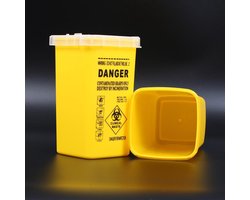 Tattoo Vuilnis Container - Naaldcontainer - Tattoo Naald Slijpsel Container - Gevaar Biohazard Container - Wegwerpnaald prullenbak - 1L