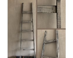 Taupe 'old look' decoratieladder - hoge tree