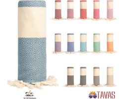 Tavas Hamamdoek Petrol groen Strandlaken %100 Katoen XL Saunalaken 100 x 180 cm Badhanddoek Groot Douchelaken Dames Hotel Handdoek Pestemal Fouta Pareo Yoga Deken Heren