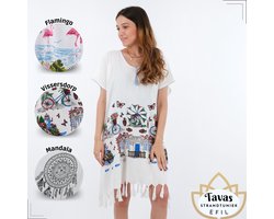 Tavas Strandtuniek Vissersdorp One size Strandponcho Overtop volwassene Strandmode Beach-dress Sarong Pareo dress Strandjurk