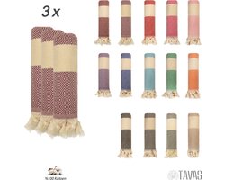 TAVAS Theedoeken en Keukendoeken Set - 3 x 50x90cm - Paars - 100% Katoen - Zachte Handdoeken voor Keuken