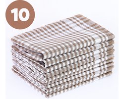 Tavas Theedoekenset Beige Glazendoeken 47x67 cm - Set van 10 Horeca Kwaliteit Theedoeken Keukendoeken