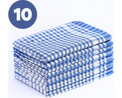 Tavas Theedoekenset Blauw Glazendoeken 47x67 cm - Set van 10 Horeca Kwaliteit Theedoeken Keukendoeken