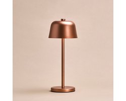 Tavellio Anton Oplaadbare Tafellamp – H29 – USB en Touch – Tot 120 branduren – Koper