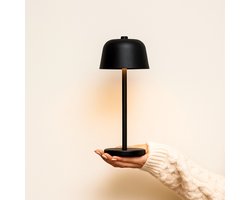 Tavellio Anton Oplaadbare Tafellamp – H29 – USB en Touch – Tot 120 branduren – Zwart