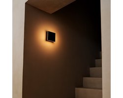 Tavellio – Draadloos Wandlamp Lane – Zwart – Tot 100 branduren – Gemaakt van hout – Oplaadbaar, Dimbaar & USB – Oplaadbare wandlamp – Wandlicht op Accu & Batterij – Trapverlichting – Woonkamer – Wandlamp Binnen – 2700K – Warm licht – ø14CM