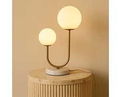 Tavellio Giorgia Tafellamp – H45 – Marmer en Glas – G9 – Goud