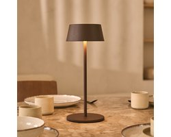 Tavellio Hugo Draadloze Tafellamp – H36 – USB en Touch – Mokka Bruin