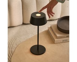 Tavellio Hugo Oplaadbare Tafellamp – H36 – USB en Touch – Tot 120 branduren – Zwart