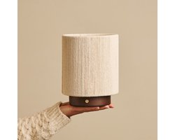 Tavellio Ivo Tafellamp – H26 – Hout en touw – Tot 100 branduren – Donkerbruin