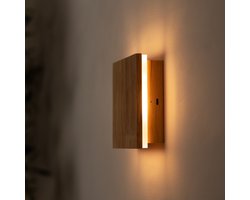 Tavellio Lane Wandlamp – Oplaadbaar – Hout – 100 branduren – Ø14