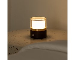 Tavellio Leo Oplaadbare Tafellamp – H9 – Hout – Donkerbruin