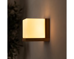 Tavellio Lizzy Wandlamp – Oplaadbaar – Hout en Glas – H15