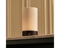 Tavellio Luna Oplaadbare Tafellamp – H18 – Porselein en 3D geprint – Donkerbruin