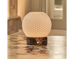 Tavellio Mare Oplaadbare Tafellamp – H16 – Porselein en 3D geprint – Marmer – Bruin